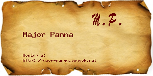 Major Panna névjegykártya