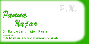 panna major business card